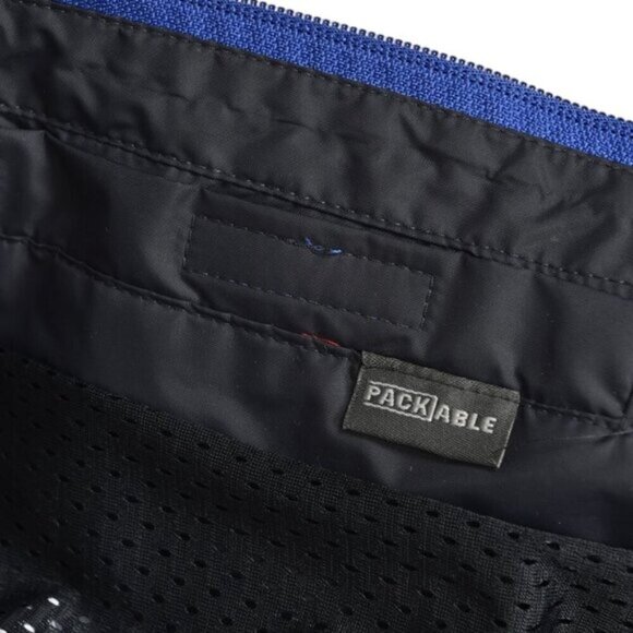 Columbia Watertight Jacket Waterproof Packable Rain Shell Blue Black Size Medium - Picture 10 of 10